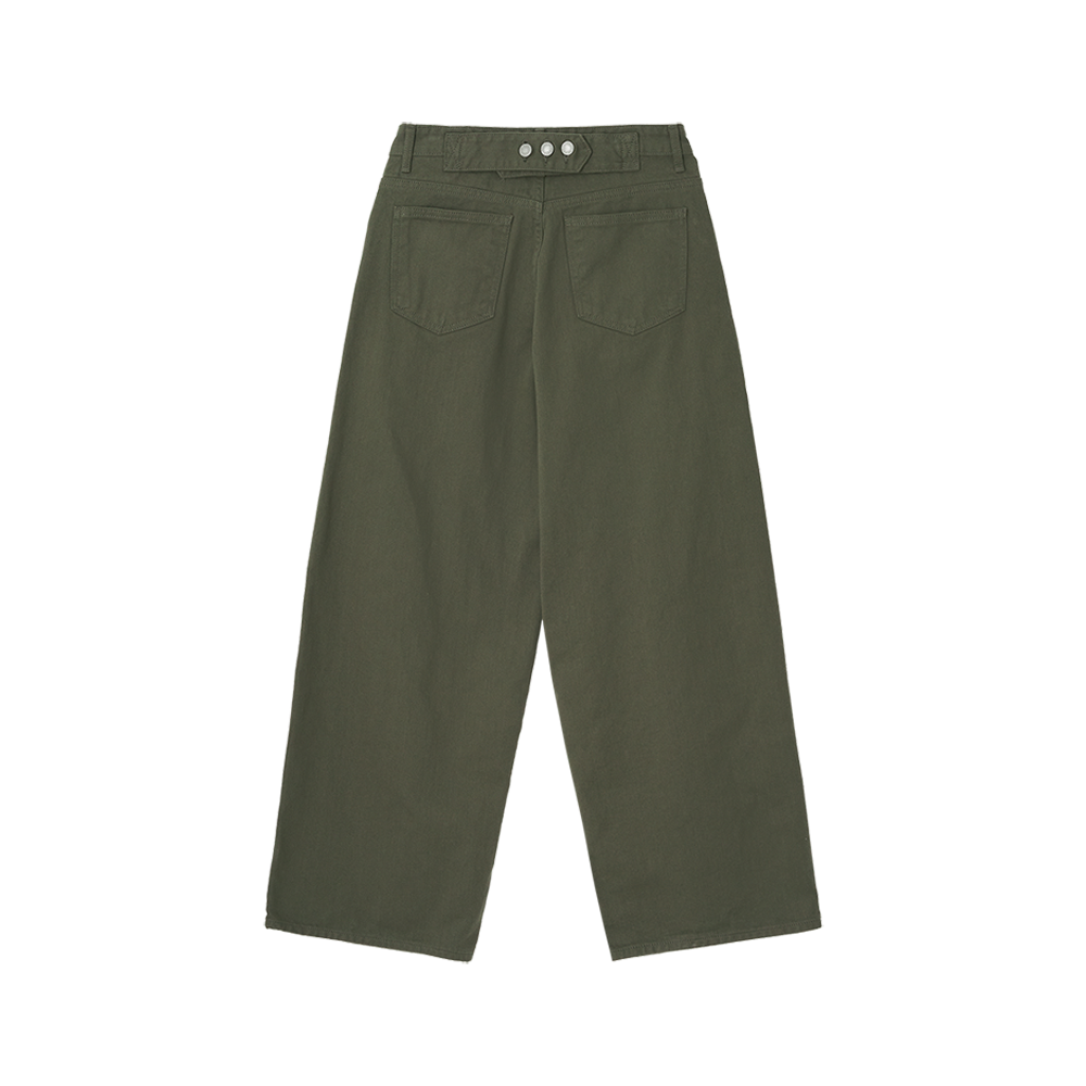 지비에이치 어패럴 와이드 신치백 진 / 카키(GBH APPAREL Wide Cinch-Back Jean / Khaki) - 2