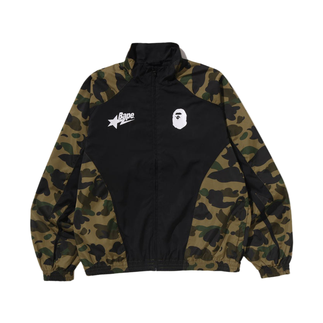 베이프 퍼스트 카모 스탠드 칼라 트랙 자켓 그린(BAPE 1st Camo Stand Collar Track Jacket Green)