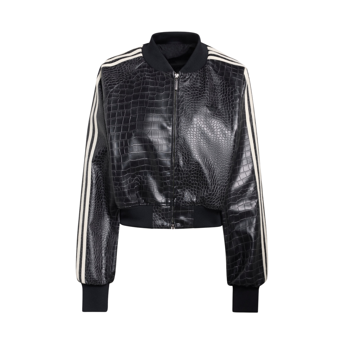 (W) 아디다스 플레더 자켓 블랙 - KR 사이즈((W) Adidas Pleather Jacket Black - KR Sizing) - 1