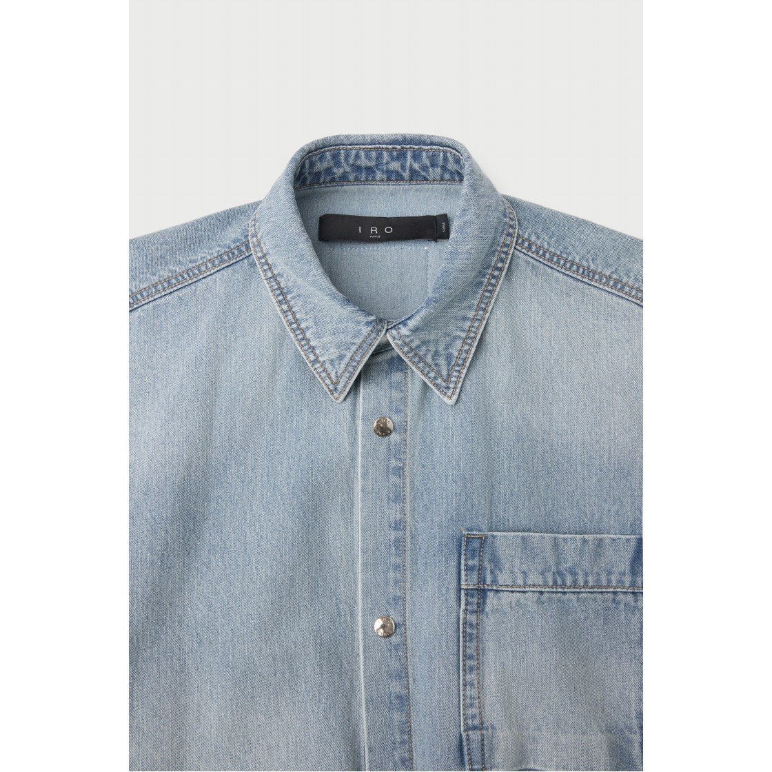 이로 아쥬레 데님 긴팔 셔켓 라이트 블루(IRO Azuree Denim Long Sleeve Shirt Jacket Light Blue) - 4