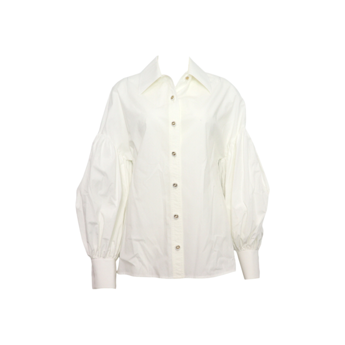 ITSNKGIPTD49 Gucci 741244 GG Button Detail Gathered Women's Shirt