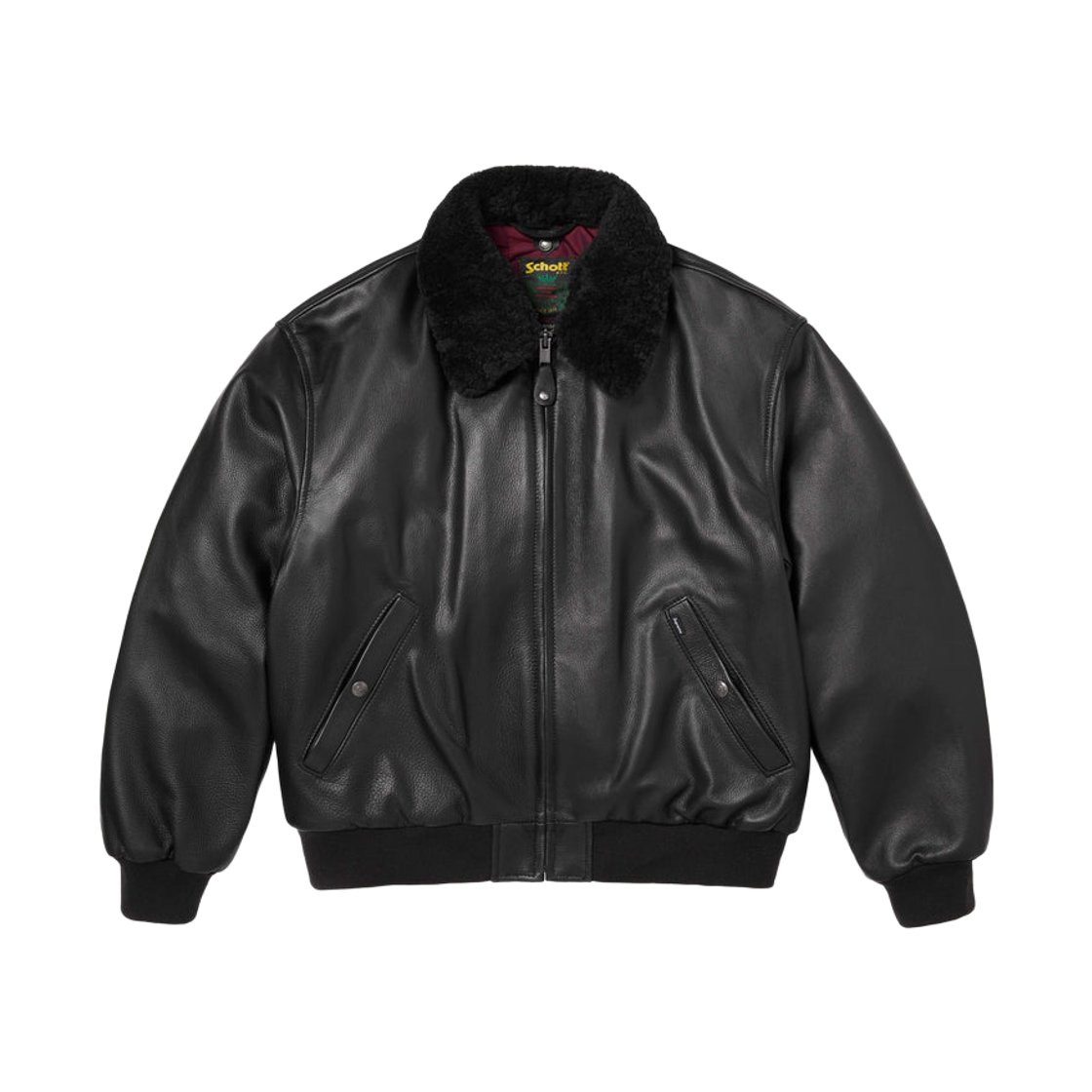 - Supreme x Schott Shearling Collar Bomber Jacket Black - 26SS