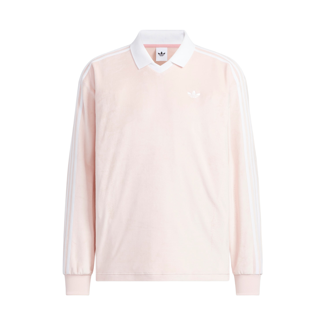 아디다스 벨루어 폴로 롱슬리브 샌디 핑크 - KR 사이즈(Adidas Velour Polo Long Sleeve Sandy Pink - KR Sizing)