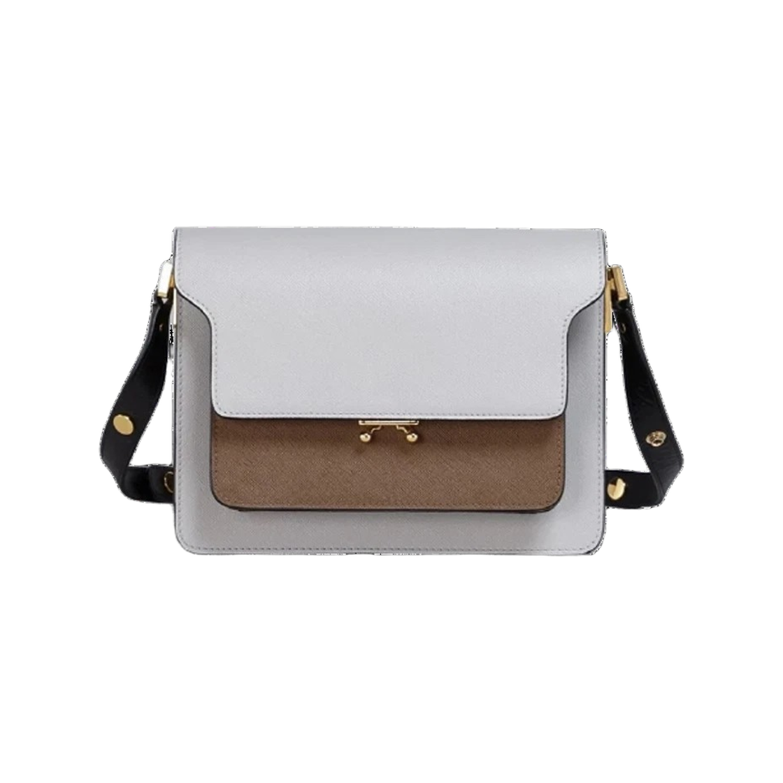 [15% 쿠폰] 마르니 사피아노 미디움 트렁크백 펠리칸 시가([15% 쿠폰] Marni Saffiano Medium Trunk Bag Pelican Cigar) - 1
