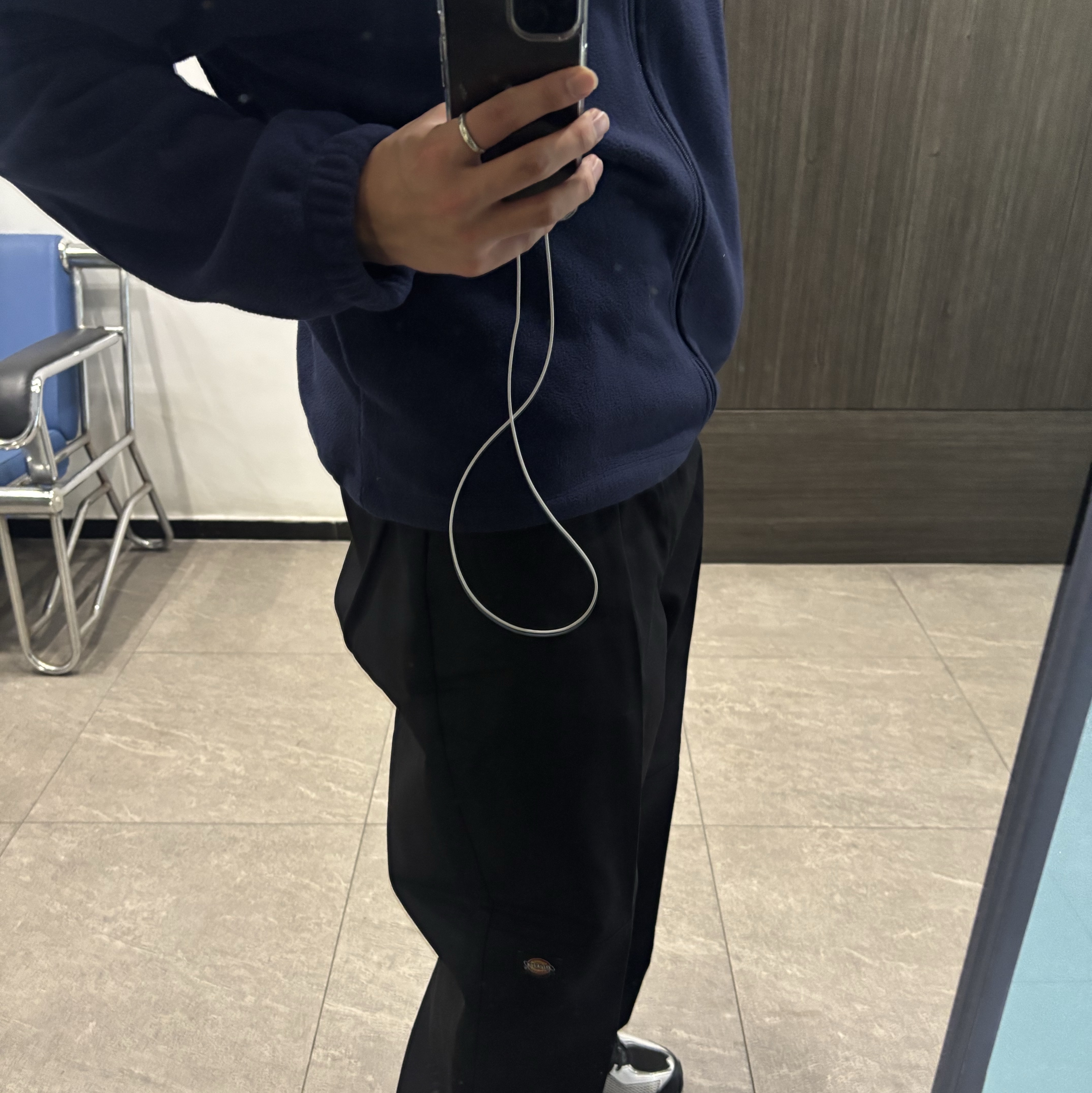 Dickies Loose Fit Double Knee Work Pants Black, Quarqor #3106 Ring 착용 스타일