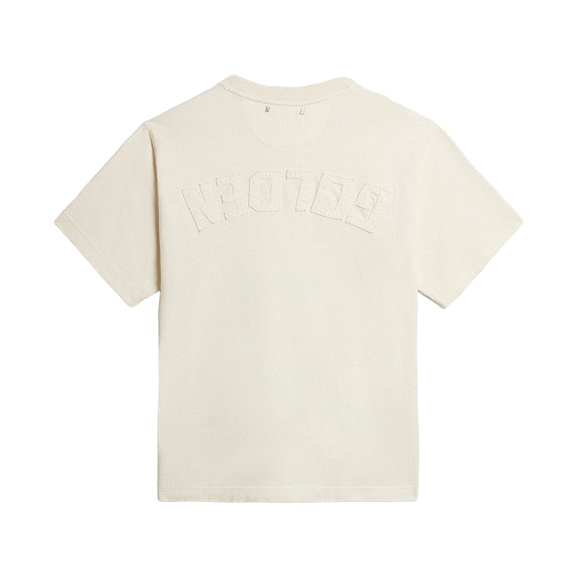 골든구스 리버스 로고 백 티셔츠 에이지드 화이트(Golden Goose T-Shirt with Reverse Logo Back Aged White)