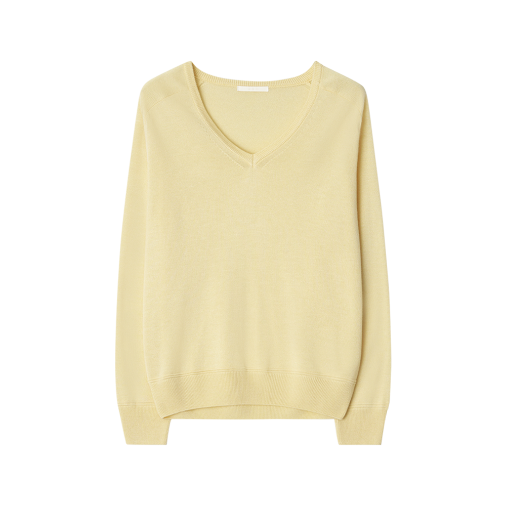 APC1KN030BUFF GBH APPAREL Loose V-Neck Knit / Butter