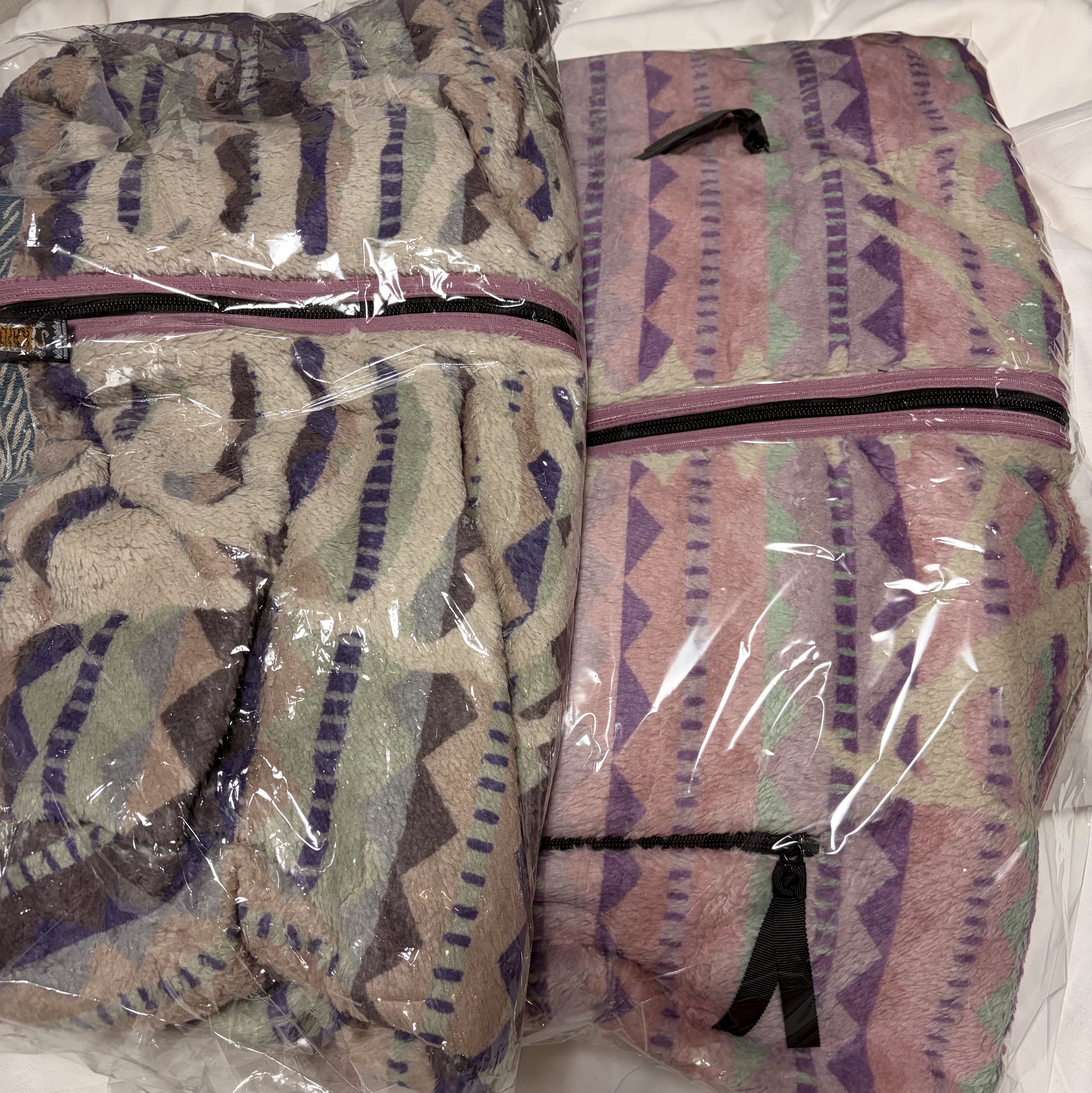 Kapital Ashland Stripe & Bone Fleece Zip Blouson Purple, Kapital Ashland Stripe & Bone Fleece Zip Blouson Pink 착용 스타일