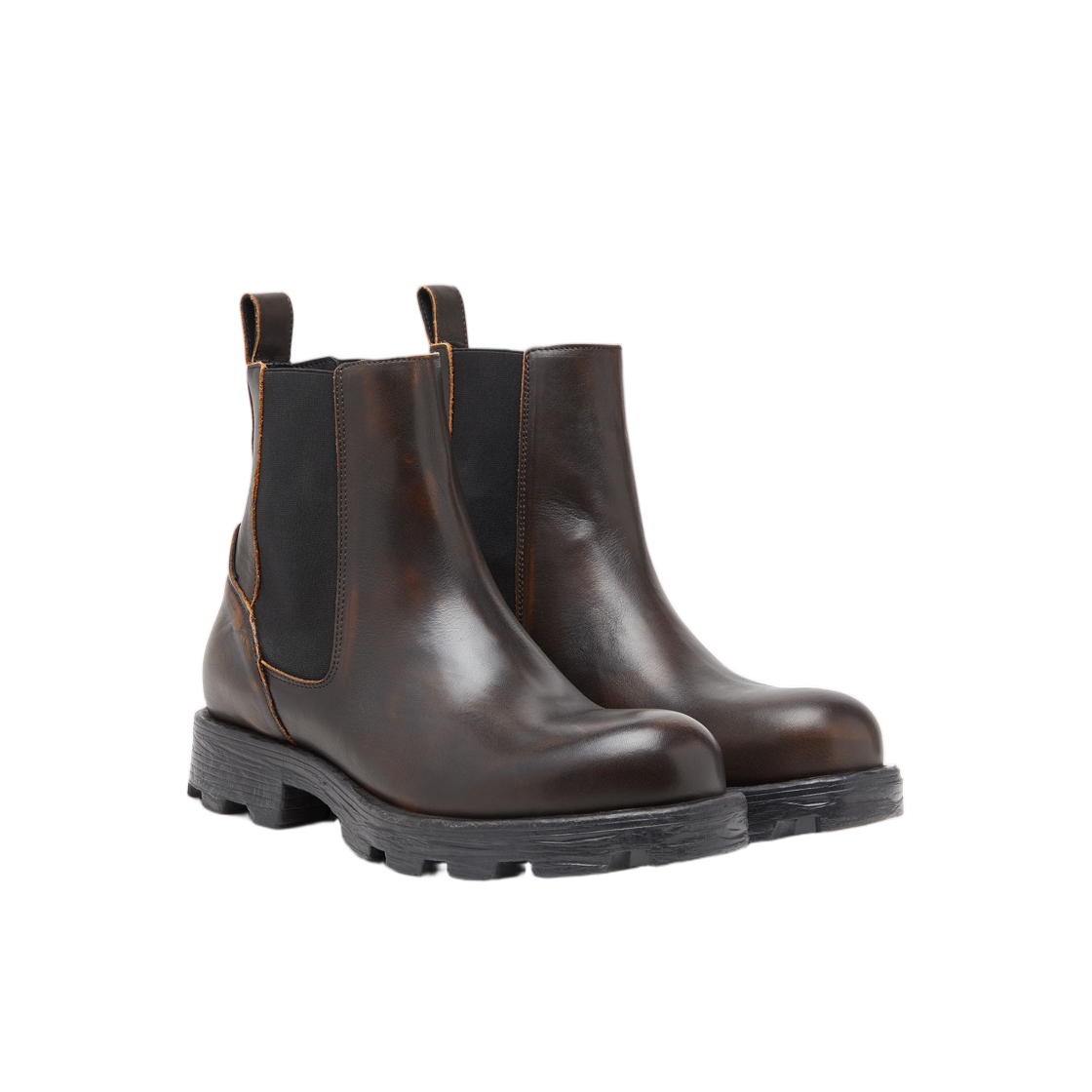 디젤 D-해머 첼시 부츠 브러쉬드 레더 브라운(Diesel D-Hammer-Chelsea Boots In Brushed Leather Brown) - 2