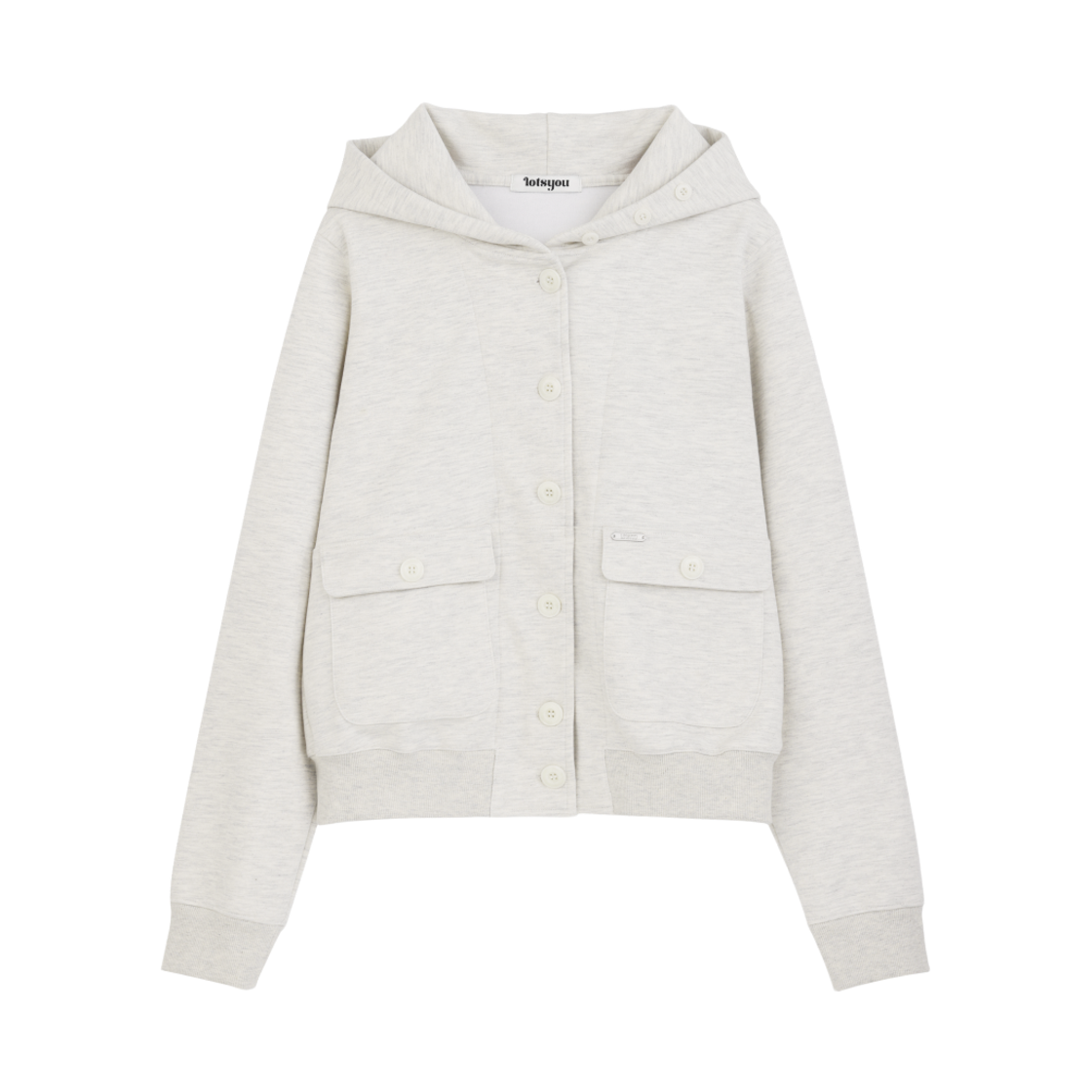 LOTS1HZW003OTM LOTS YOU Archive Button Hoodie Oatmeal