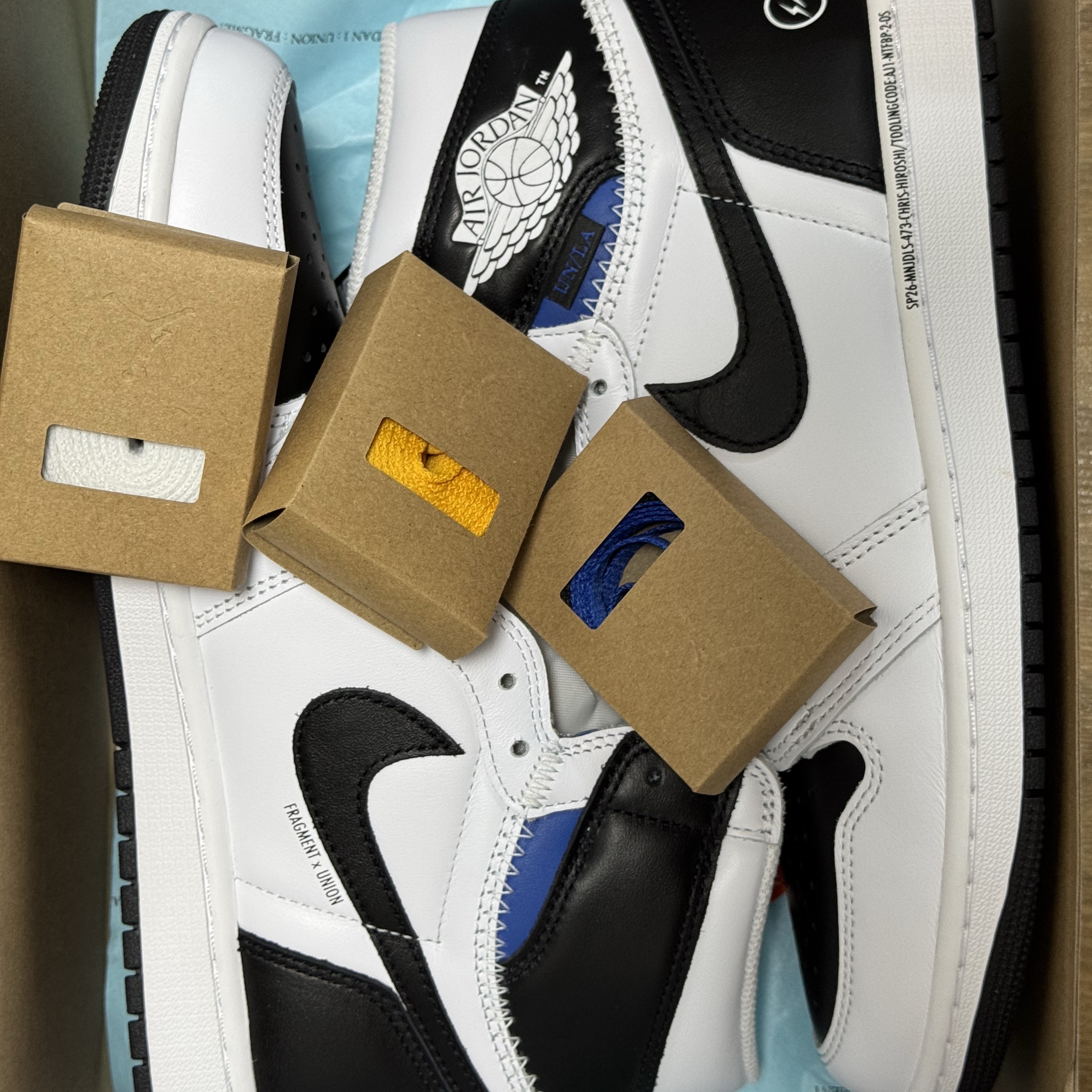 Jordan 1 x Fragment x Union LA High OG SP White Black 착용 스타일