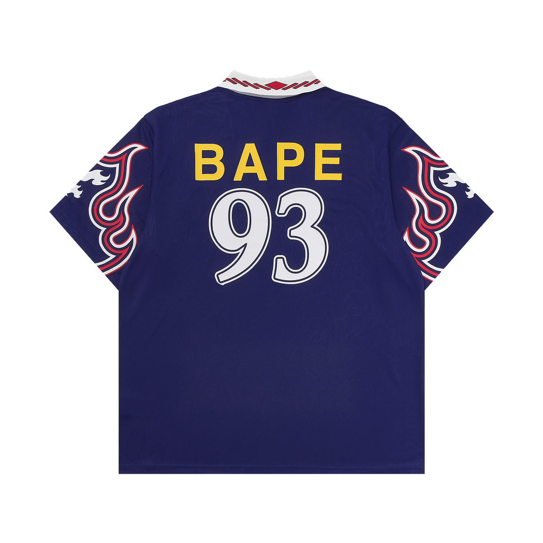 아디다스 x 베이프 숏슬리브 플레임 저지 재팬 블루 - KR 사이즈 (논 마킹 버전)(Adidas x BAPE Short Sleeve Flames Jersey Japan Blue - KR Sizing (Non Marking Ver.)) - 2