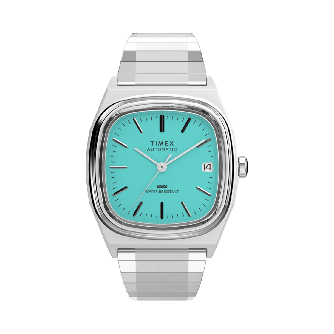 타이맥스 오토매틱 1983E 34mm 스테인레스 스틸 익스펜션 밴드 워치 블루 실버(Timex Automatic 1983E 34mm Stainless Steel Expansion Band Watch Blue Silver)