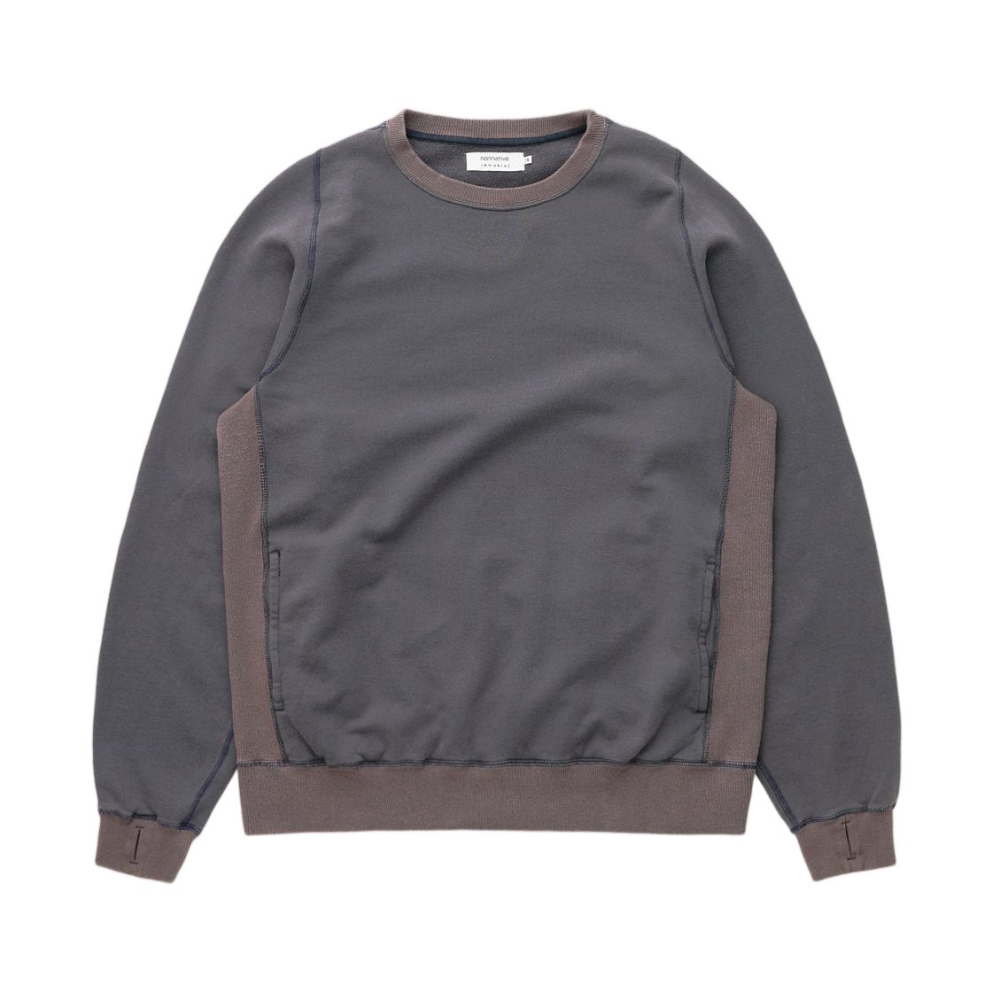카키스 x 논네이티브 드웰러 크루 풀오버 코튼 스웨트 네이비(Khakis x Nonnative Dweller Crew Pullover Cotton Sweat Navy)