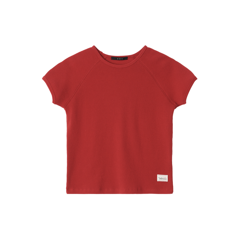 APC1TP150RDFF GBH APPAREL Petite Waffle Top / Red