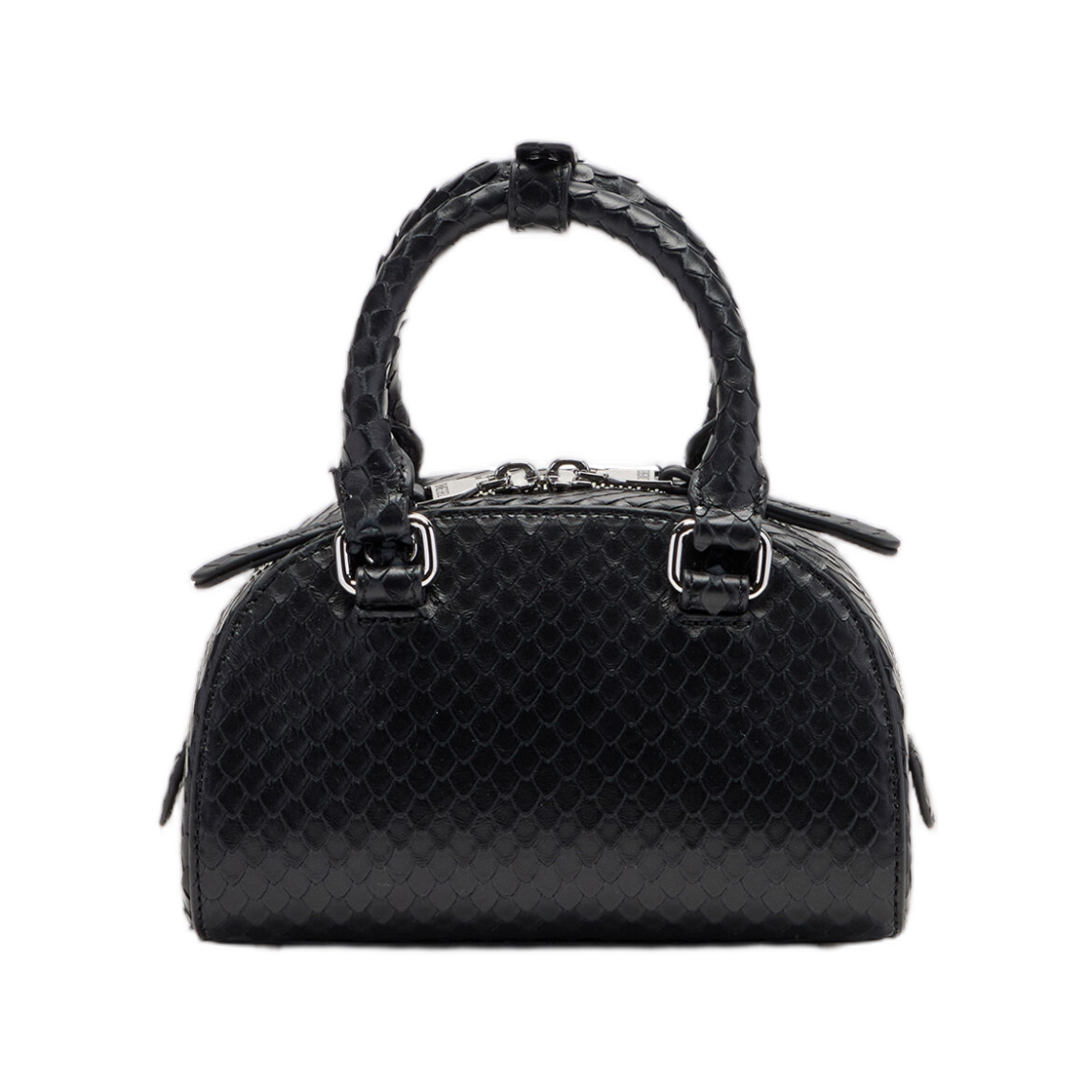 디젤 1DR 돔 미니 볼링백 스네이크 이펙트 레더 블랙(Diesel 1Dr Dome-Mini Bowling Bag In Snake-Effect Leather Black) - 2