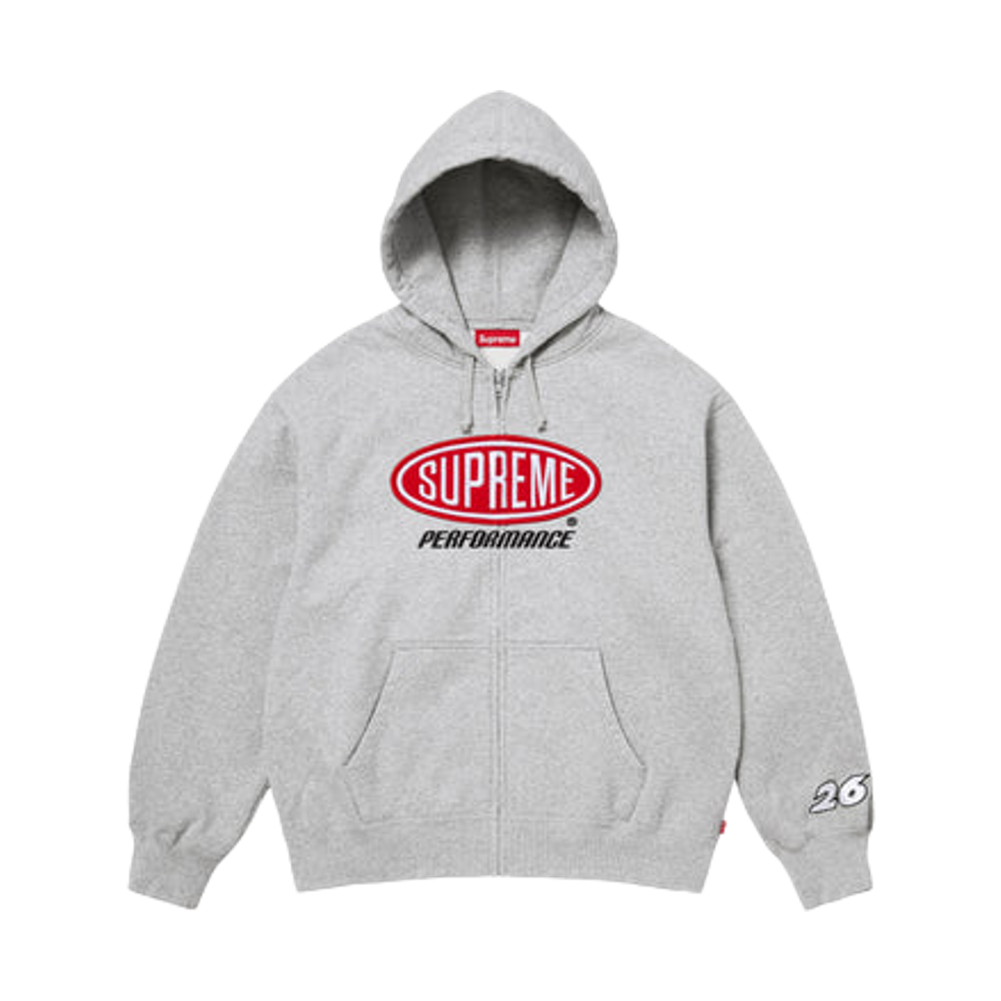 슈프림 퍼포먼스 집업 후드 스웨트셔츠 헤더 그레이 - 26SS(Supreme Performance Zip Up Hooded Sweatshirt Heather Grey - 26SS)