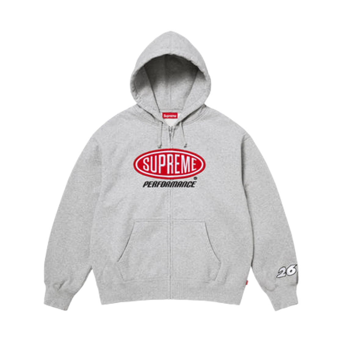Supreme Supreme Performance Zip Up Hooded Sweatshirt Heather Grey - 26SS · M
