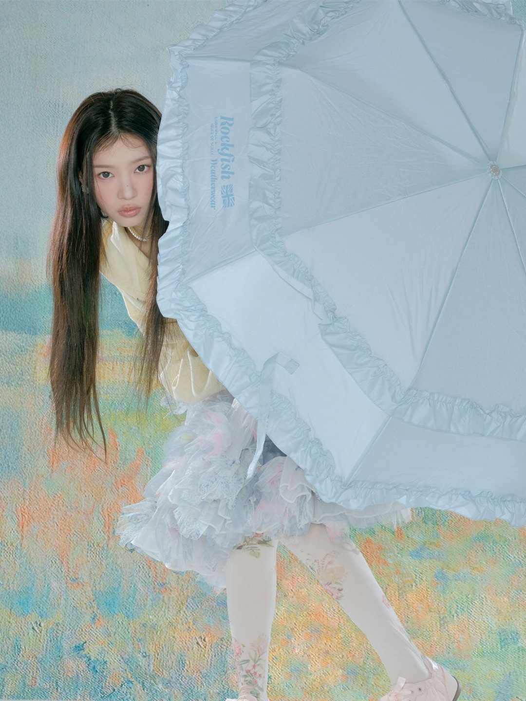 Rockfishweatherwear x ILLIT Patchwork Cap Dark Grey, Rockfishweatherwear x ILLIT Patchwork Cap Pink 착용 스타일 - 2