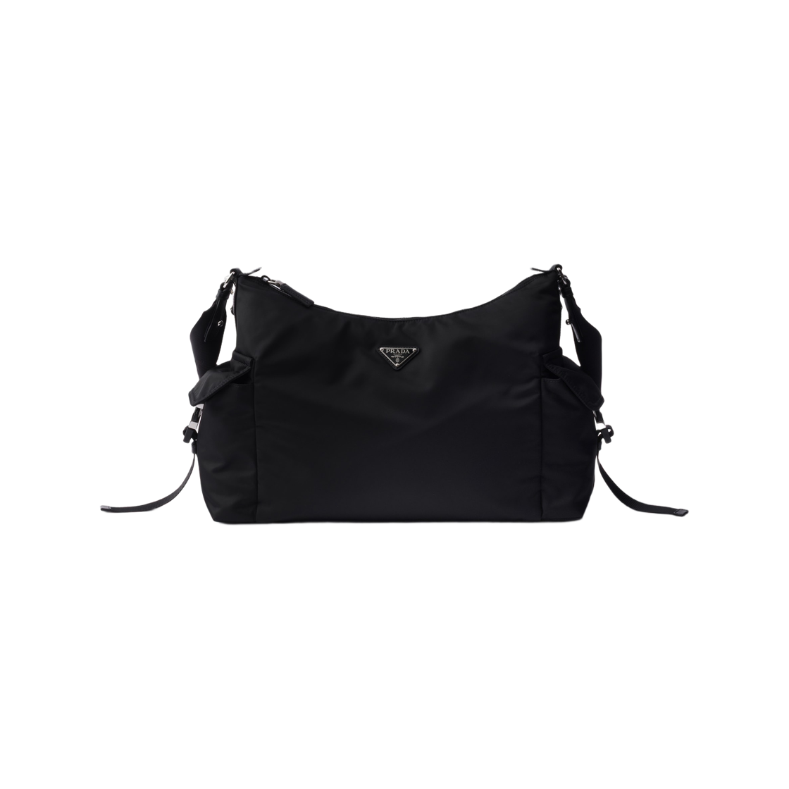 2VH204-2DW3-F0002 Prada Explore Re-Nylon Leather Bag Black