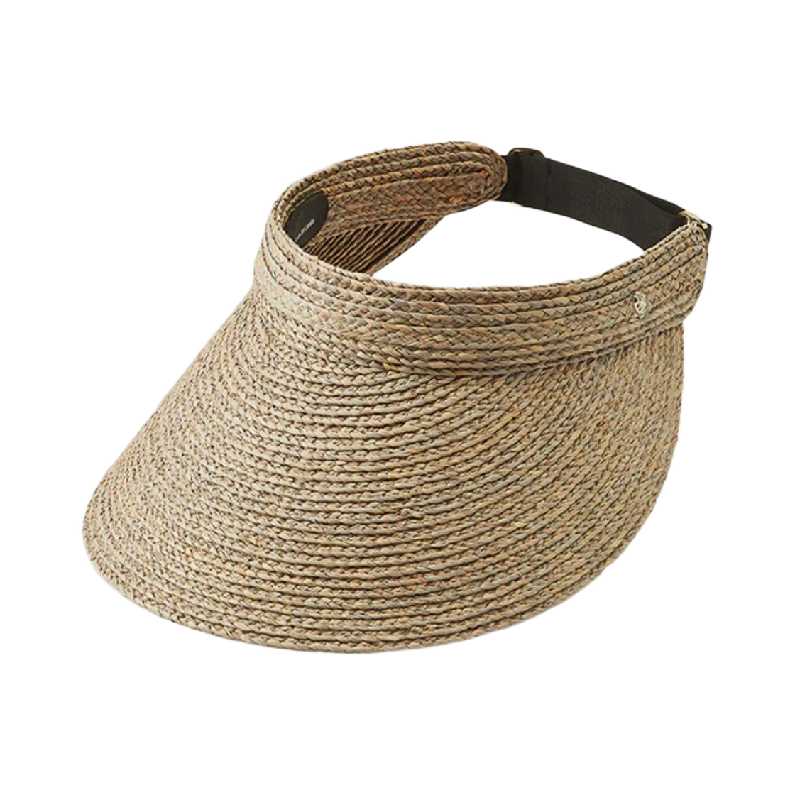 HAT52474 (W) Helen Kaminski Kirsten Raffia Braid Visor Eclipse Melange