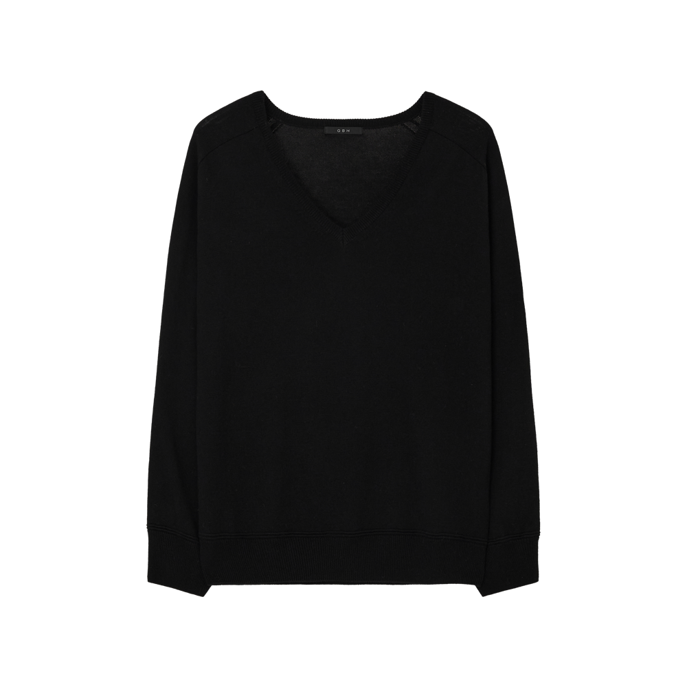 APB1KN030BKFF GBH APPAREL Loose V-Neck Knit / Black