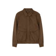 GBH APPAREL Faux Suede Bomber / Brown
