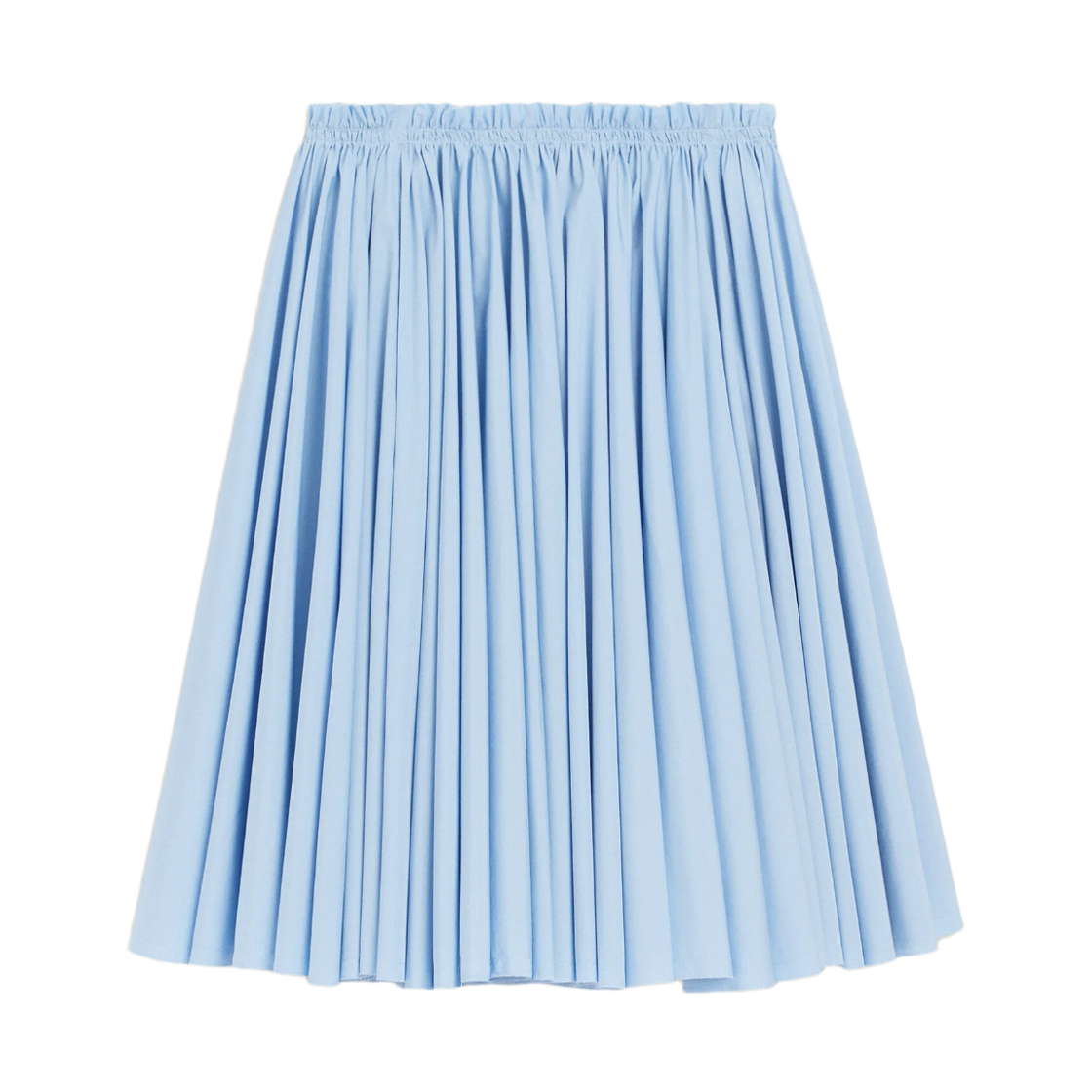 FSK444-CO0063-484 (W) AMI Blue Cotton Midi Corolla Skirt Cashmere Blue