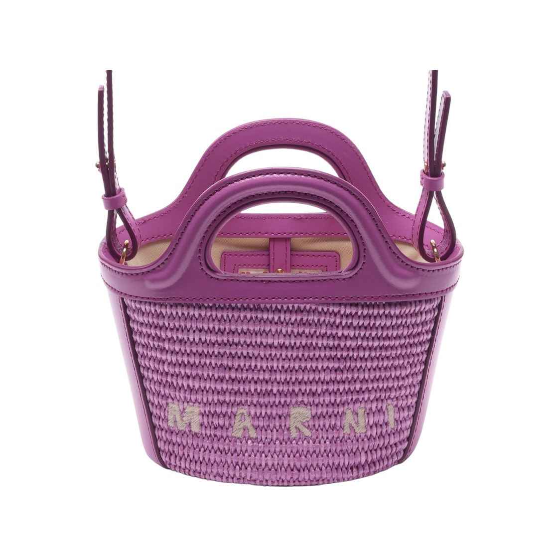 BMMP0067Q0 P3860 00C04 [25% 쿠폰] Marni Leather & Raffia Tropicalia Micro Bag Light Lilac