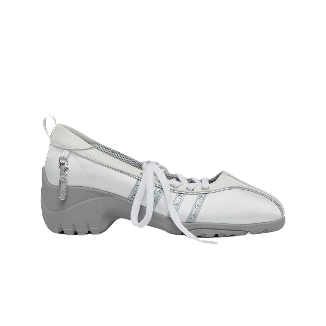(W) 락피쉬웨더웨어 x 아일릿 블리스 힐 레이스업 스니커즈 화이트((W) Rockfishweatherwear x ILLIT Bliss Heel Laceup Sneakers White)