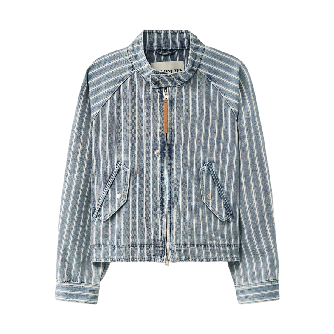 세터 우먼 스트라이프 데님 헤링턴 자켓 블루(SATUR W Stripe Denim Harrington Jacket Blue)