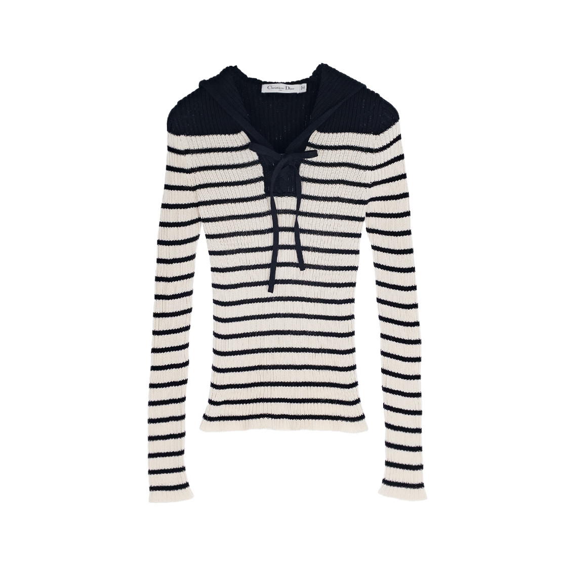 IT9S4GMNW38G Dior Mariniere Sailor Collar Sweater 36 Ecru/Navy (6ET0459)