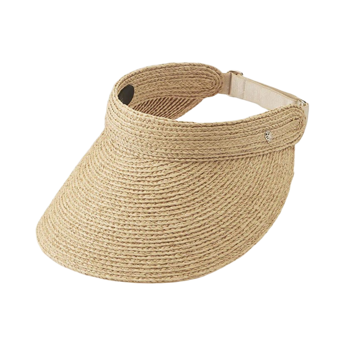 HAT52474 (W) Helen Kaminski Kirsten Raffia Braid Visor Natural