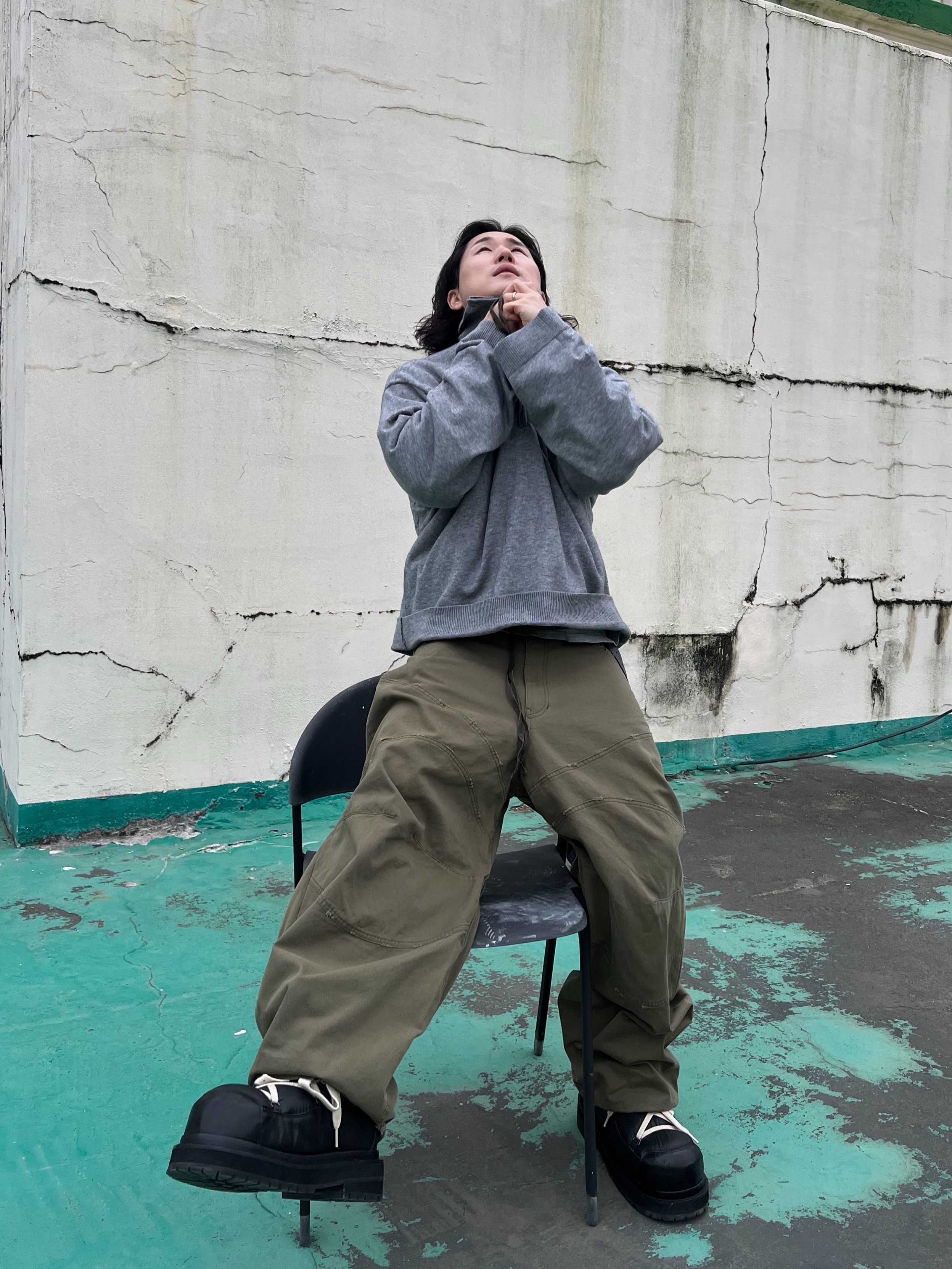 Undermycar Multi Patched Vintage Gaor Zip-Up Khaki - 25SS 착용 스타일 - 2