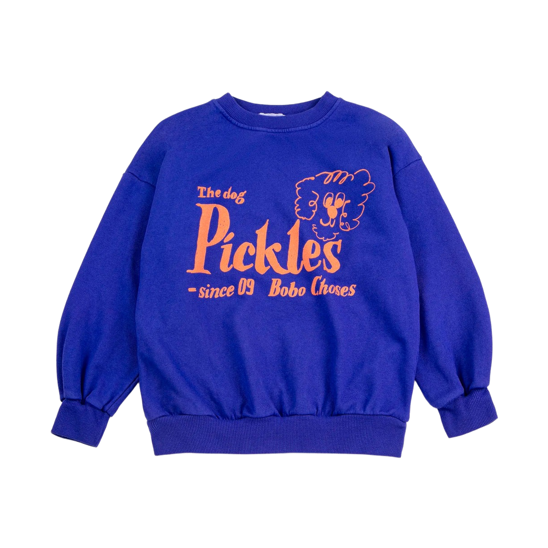 (키즈) 보보쇼즈 피클 더 도그 스웨트셔츠 미드나잇 블루((Kids) Bobo Choses Pickles The Dog Sweatshirt Midnight Blue) - 1