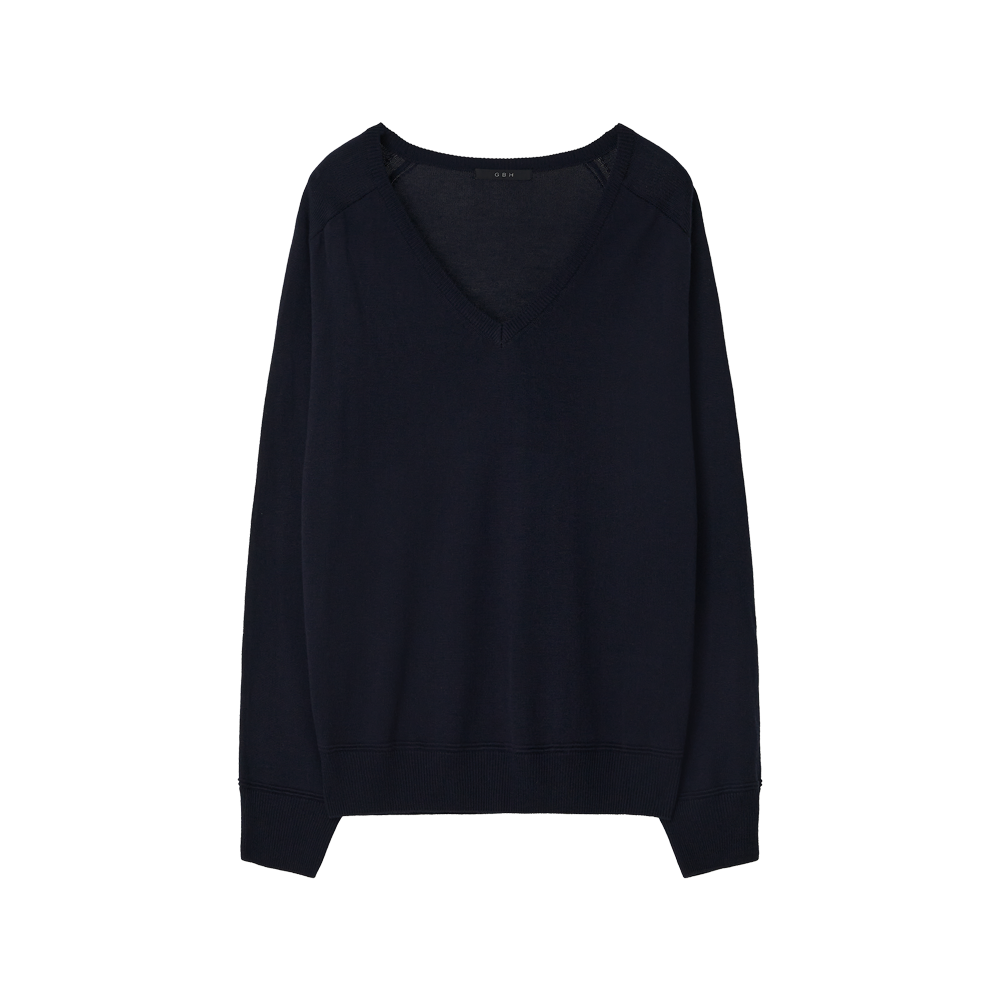 APB1KN030NYFF GBH APPAREL Loose V-Neck Knit / Navy