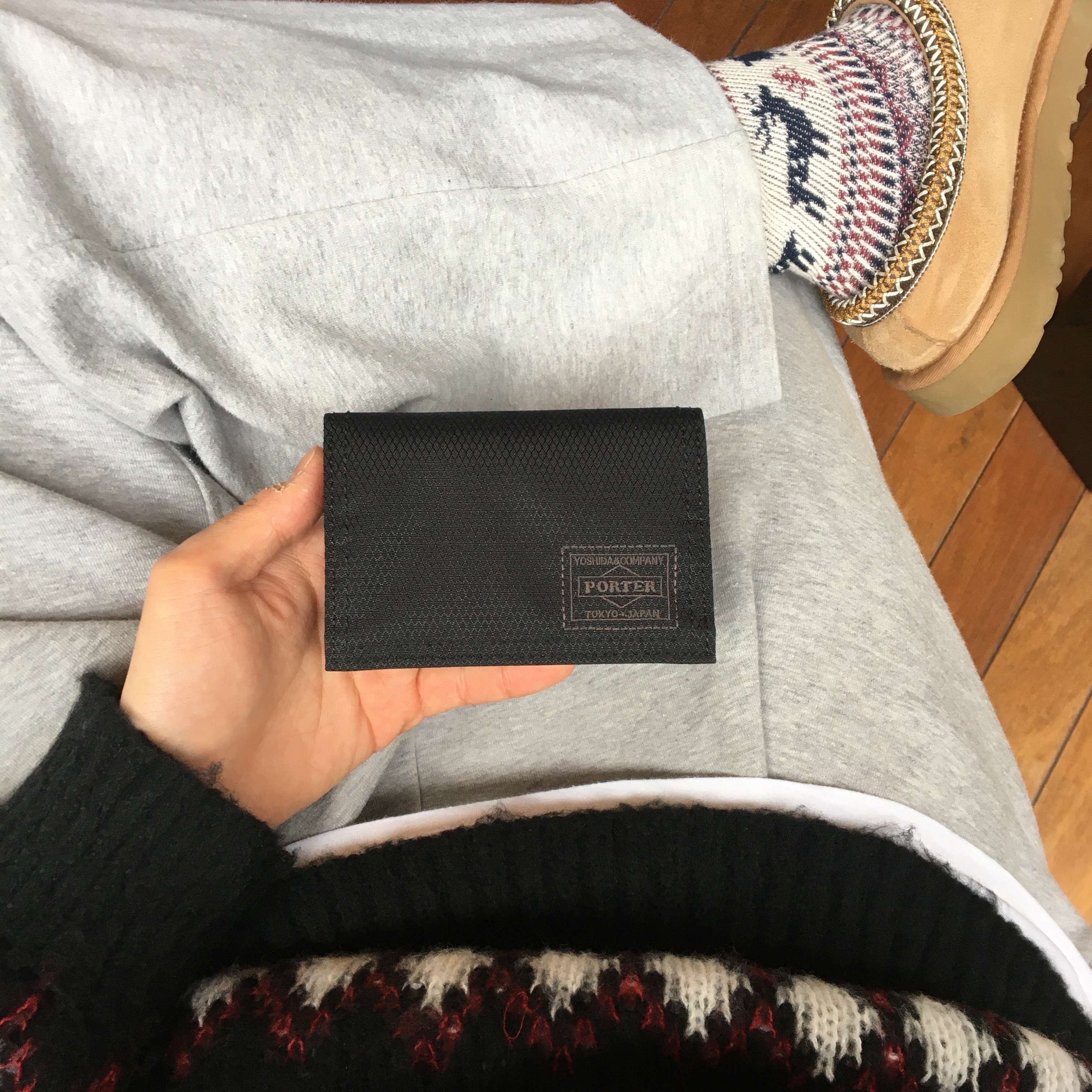 Porter Dill Card Case Black 착용 스타일 - 3