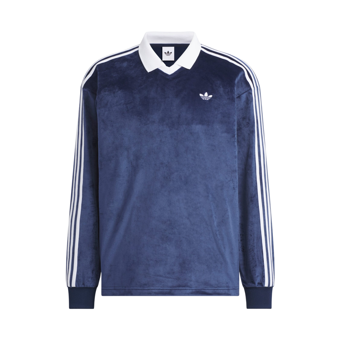 KQ5486 Adidas Velour Polo Long Sleeve Night Indigo - KR Sizing