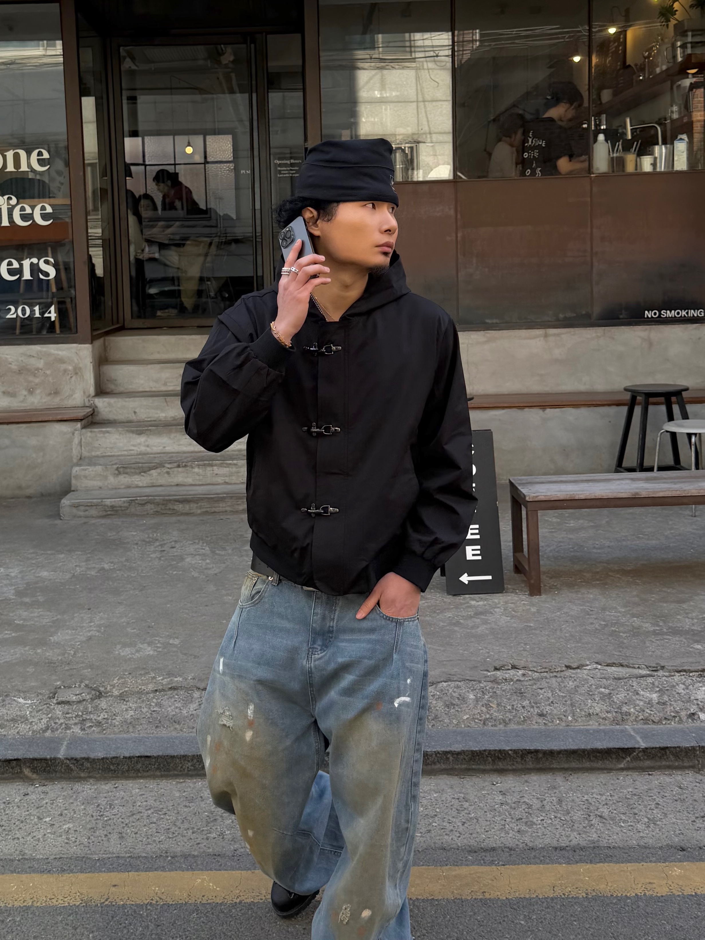 Nike x Stussy Skull Cap Black 착용 스타일 - 5