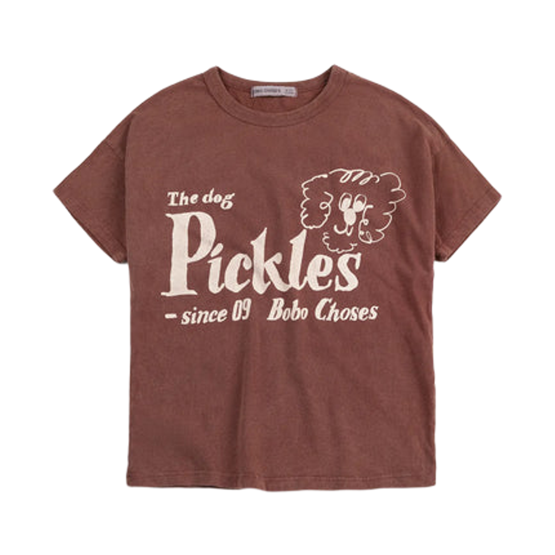 (키즈) 보보쇼즈 피클 더 도그 티셔츠 브라운((Kids) Bobo Choses Pickles The Dog T‑shirt Brown) - 1