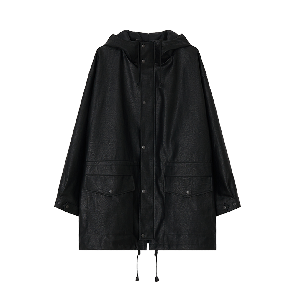 지비에이치 어패럴 헌팅 폭스 레더 자켓 / 블랙