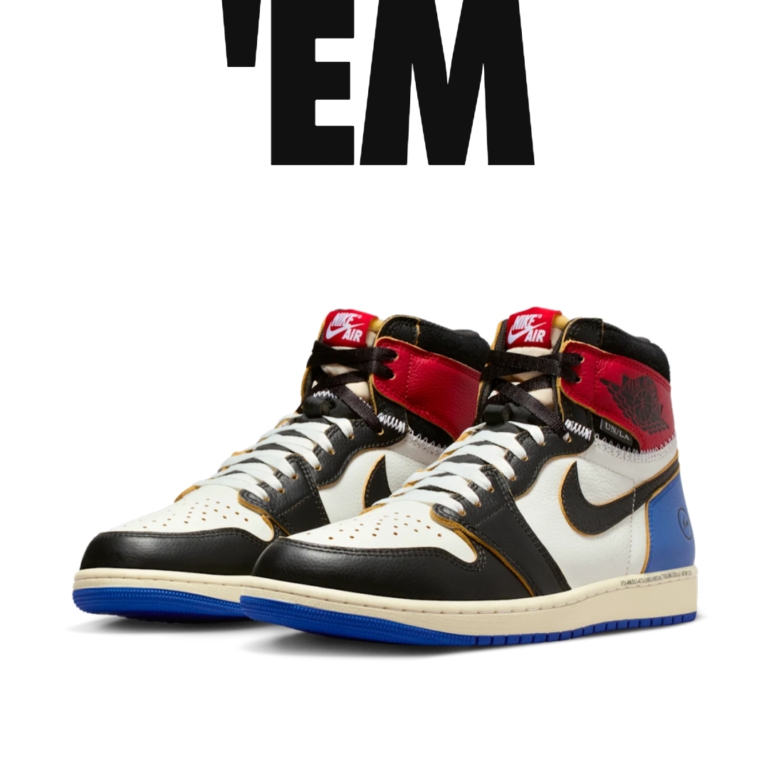Jordan 1 x Fragment x Union LA Black and Varsity Red 착용 스타일