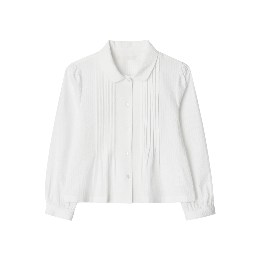 APC1SH020WHFF GBH APPAREL Round Collar Crop Shirts / White