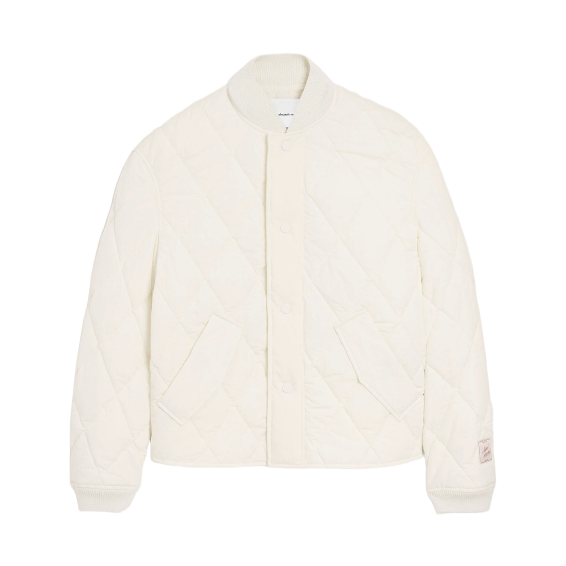 아미 화이트 나일론 패딩 자켓 화이트 크림(AMI White Nylon Padded Jacket White Cream) - 1