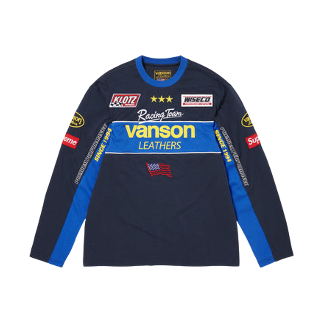 슈프림 x 밴슨 레더스 롱슬리브 탑 네이비 - 26SS(Supreme x Vanson Leathers L/S Top Navy - 26SS)