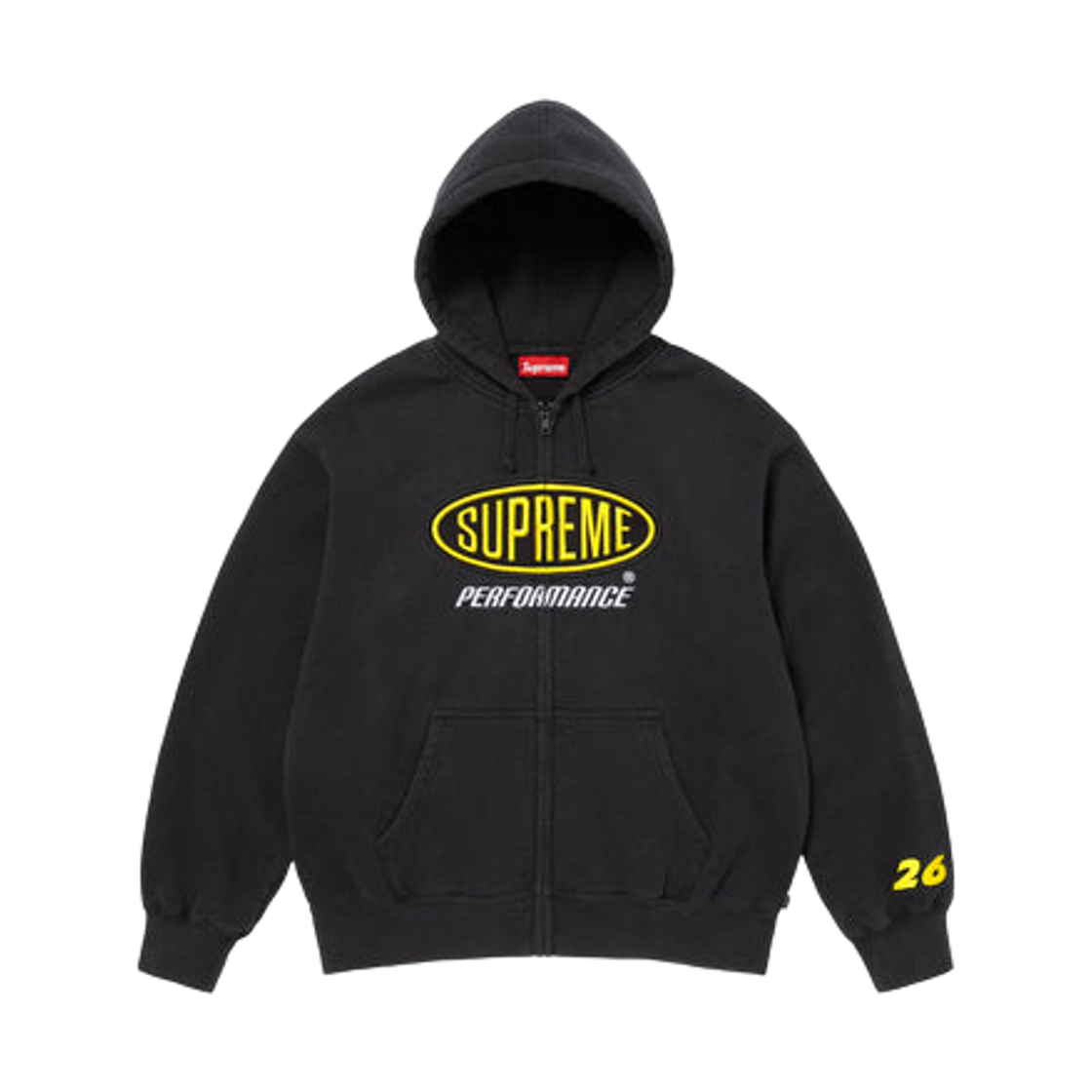 - Supreme Performance Zip Up Hooded Sweatshirt Black - 26SS