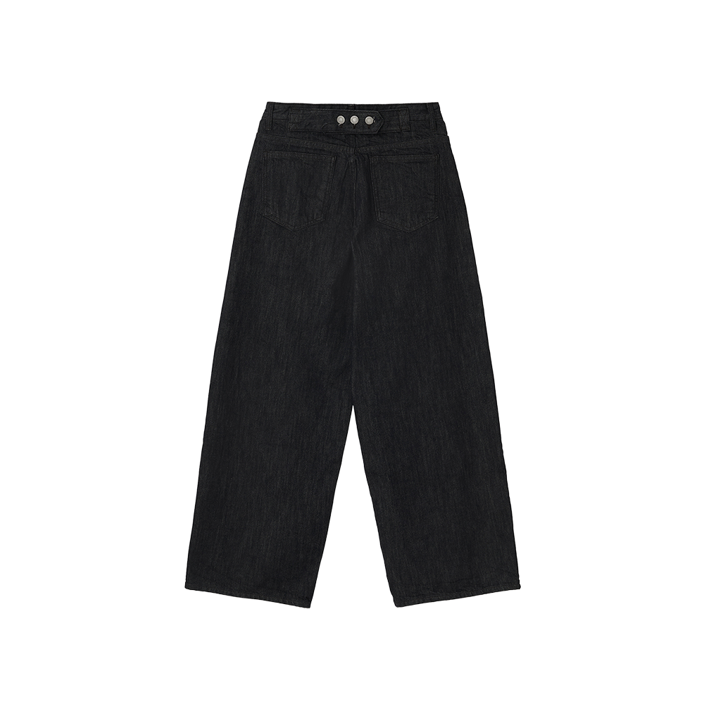 [더블적립] 지비에이치 어패럴 와이드 신치백 진 / 블랙([더블적립] GBH APPAREL Wide Cinch-Back Jean / Black) - 2