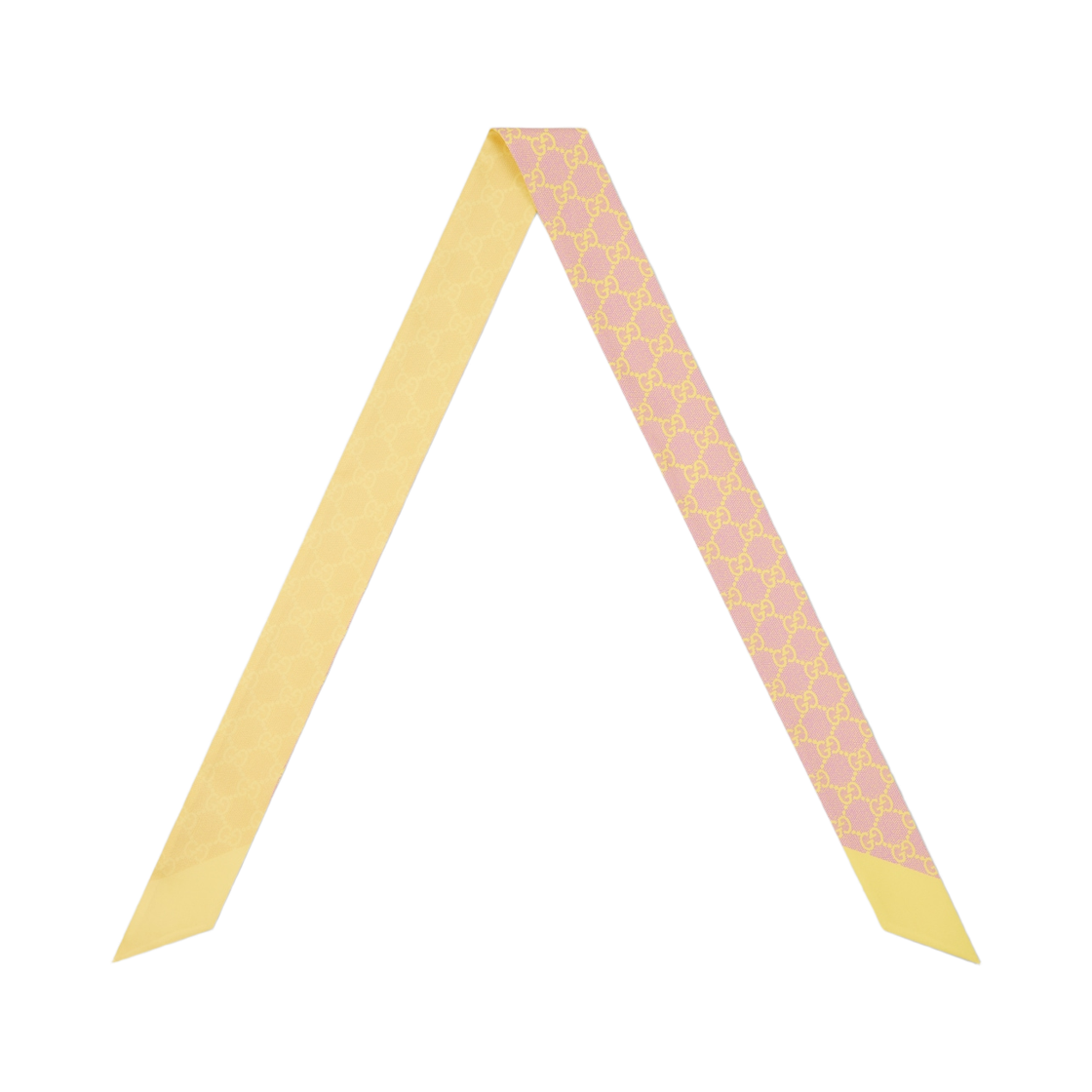 (W) 구찌 GG 실크 트윌 리본 핑크 옐로우((W) Gucci GG Silk Twill Ribbon Pink Yellow) - 1
