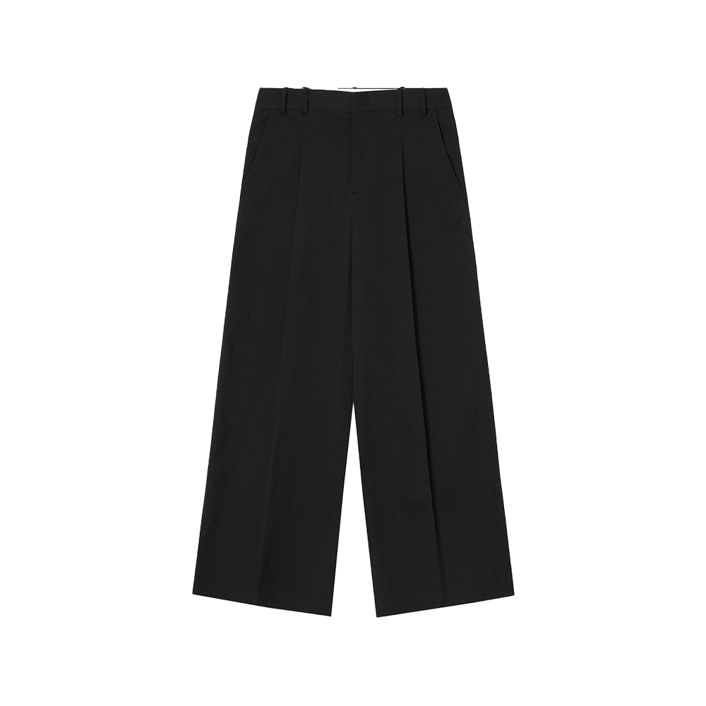 지비에이치 어패럴 와이드 핏 코튼 팬츠  / 블랙(GBH APPAREL Wide Fit Cotton Pants / Black)