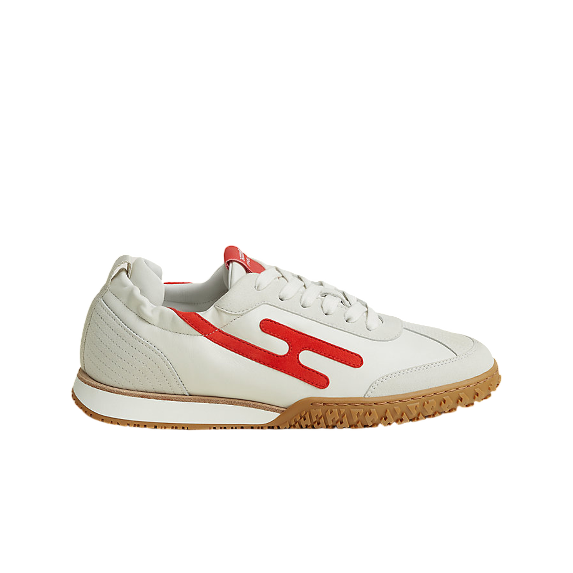 H242154Z19 (W) Hermes Jet Sneakers Nappa Suede Goatskin & Blanc Rouge Primaire